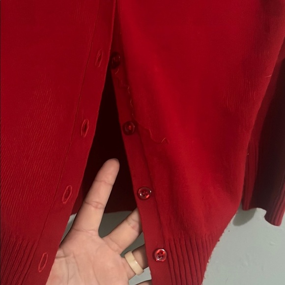 Active Basic Red Cardigan Sweater - Picture 2 of 4